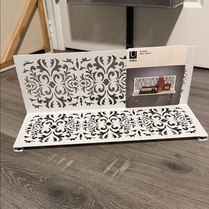 Umbra White and Black Ornate Wall Shelf